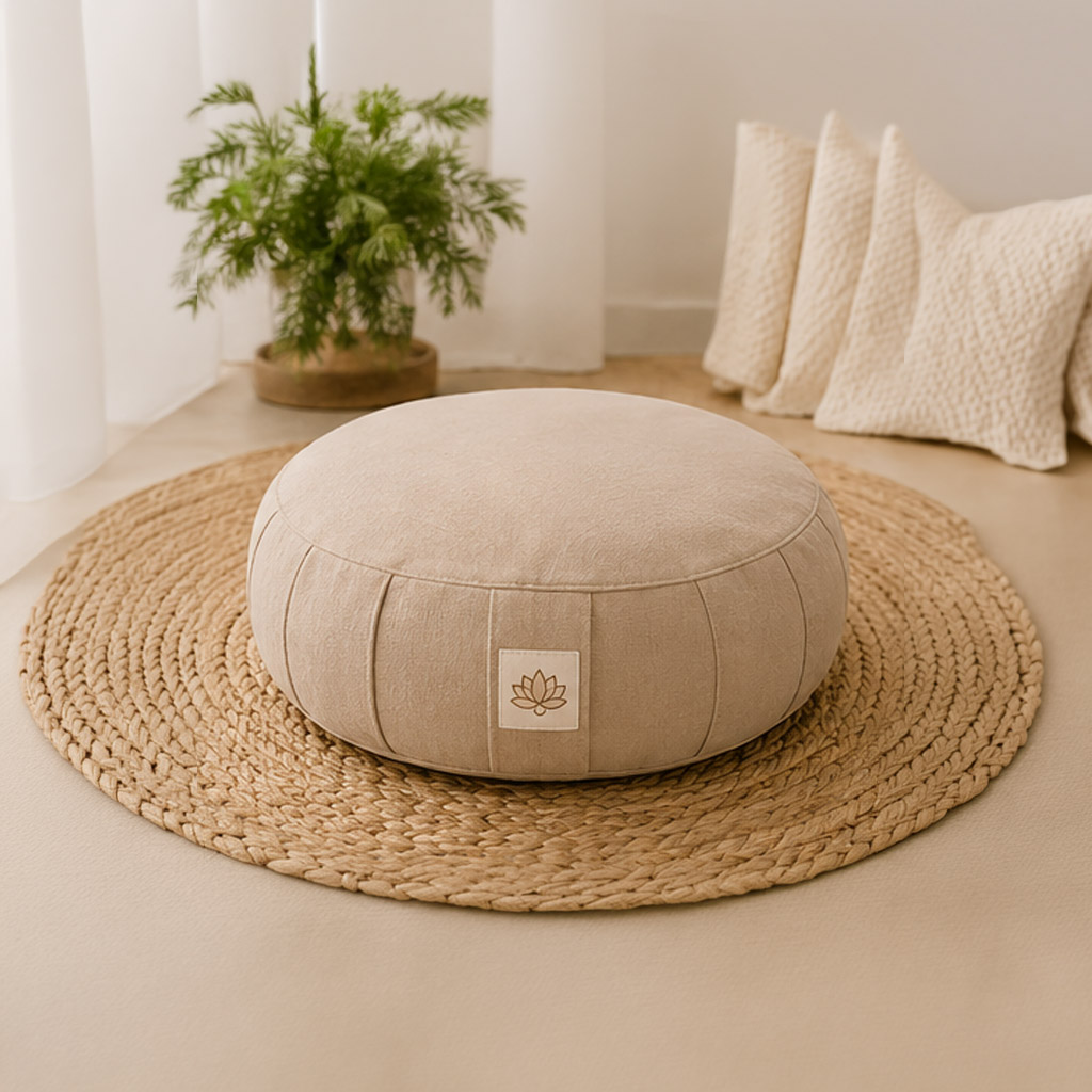 almohadonbeige Almohadón de meditación color beige