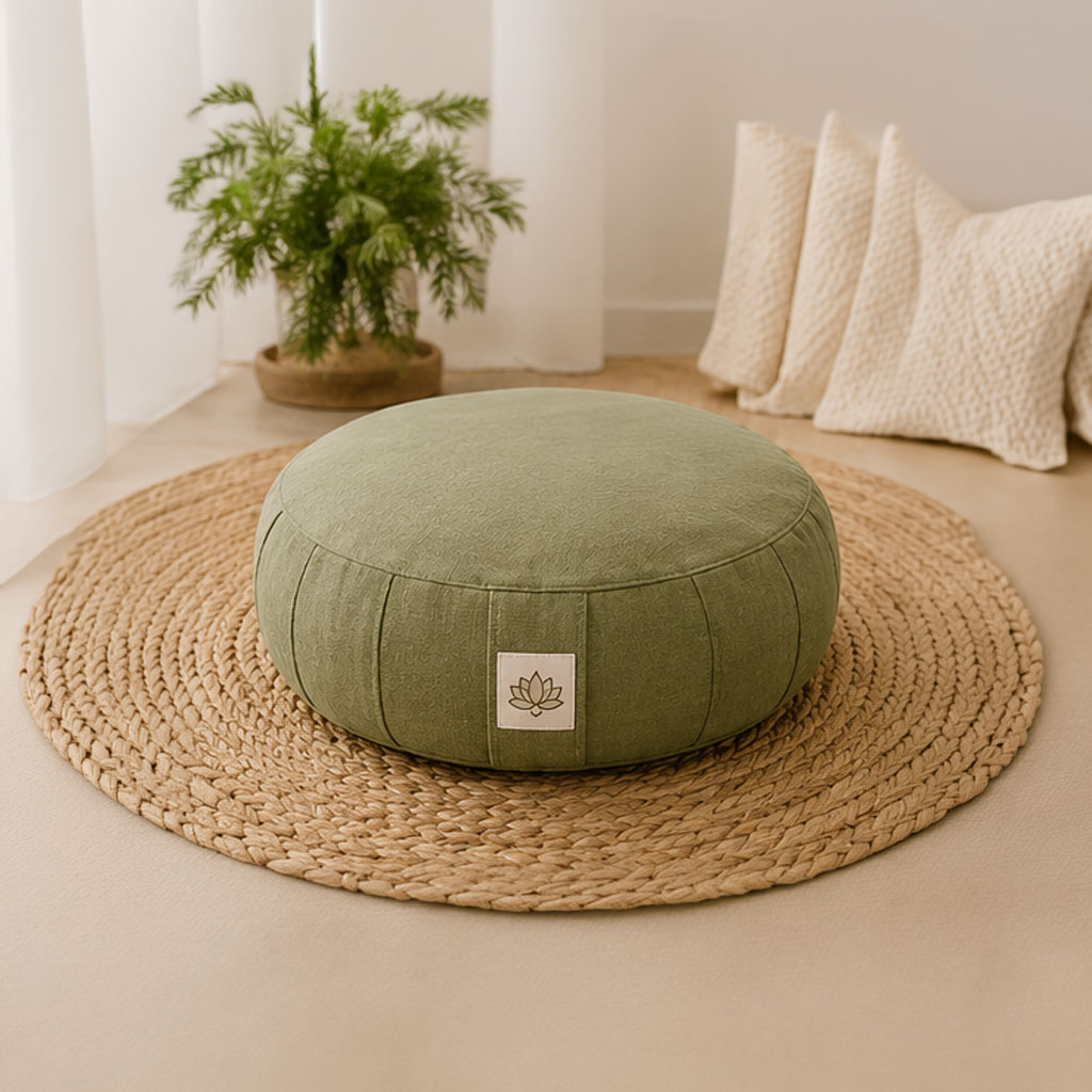 almohadonverde Almohadón de meditación color verde