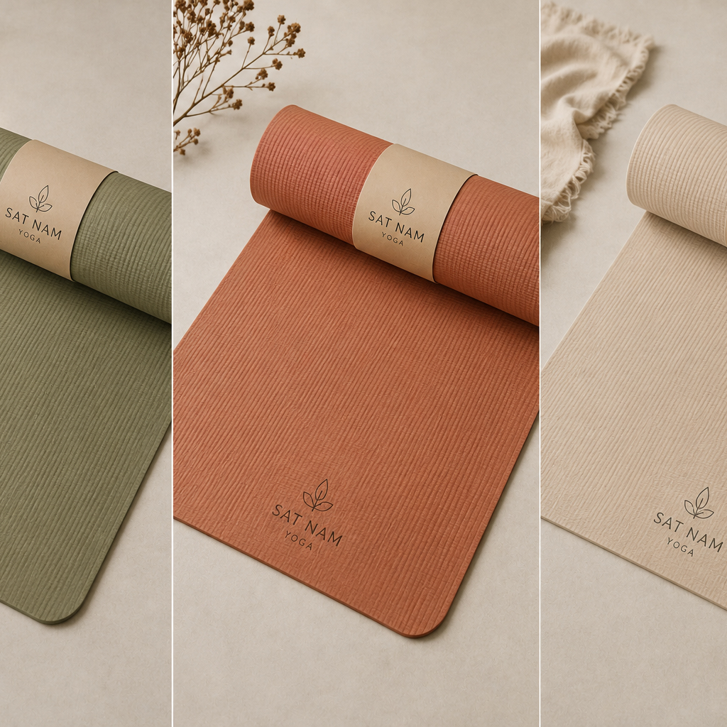 mats Mats de yoga en colores verde, terracota y beige