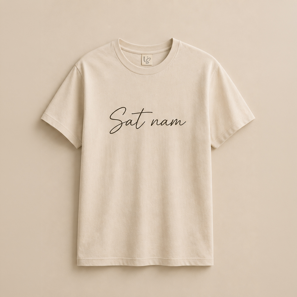 satnambeige1 Remera Sat Nam beige de algodón